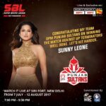 Sunny Leone Instagram – Congratulations my team @opmsultans on winning their first win of the season at @superboxingleague 
#SunnyLeone