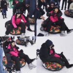 Sunny Leone Instagram - Doughnut tubing with @dirrty99 hehe so much fun! We crashed and flipped over into powder snow! Lol so funny!