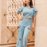 Sunny Leone Instagram - No time to be blue !!! . . Makeup: Star Struck by Sunny Leone Outfit @shalinirathodofficial accessories @bellofox Styled by @hitendrakapopara Assisted by @sameerkatariya92 HMU @jeetihairstylist @tomasmoucka