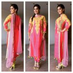 Sunny Leone Instagram - Thank you Archana Kochar for for my bright summery suit for Sidi Vinayak this morning-Kuch Kuch Locha Hai prayers!!!