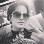 Sunny Leone Instagram – Rocking out to @thedisparrows in the car with rollers in my hair lol good times!