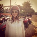 Sunny Leone Instagram – Sand dunes!! Got my helmet on for safety!