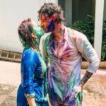 Sunny Leone Instagram - The best Holi with family!! Nothing pretty or delicate about it. Nisha, Asher and Noah unleashed and did what they are suppose to! Just had fun! God Bless you all and hope your lives are always full of color!!