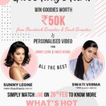 Sunny Leone Instagram – 🎁💸 GIVEAWAY ALERT 💸🎁

Who wants to win a special video from me and @swativerma as well as Goodies worth ₹50,000 from @starstruckbysl & @swaticosmetics !! 

All you have to do is watch the LIVE tomorrow at 9.30Pm IST and win the contest that will be announced during our #WhatsHotWhatsNot LIVE 

Are you excited to win and discuss the latest trends in makeup industry 💋💄

LIVE is presented by @lifestylestores 

#SunnyLeone #swativerma #makeup #makeupartist #crueltyfreemakeup