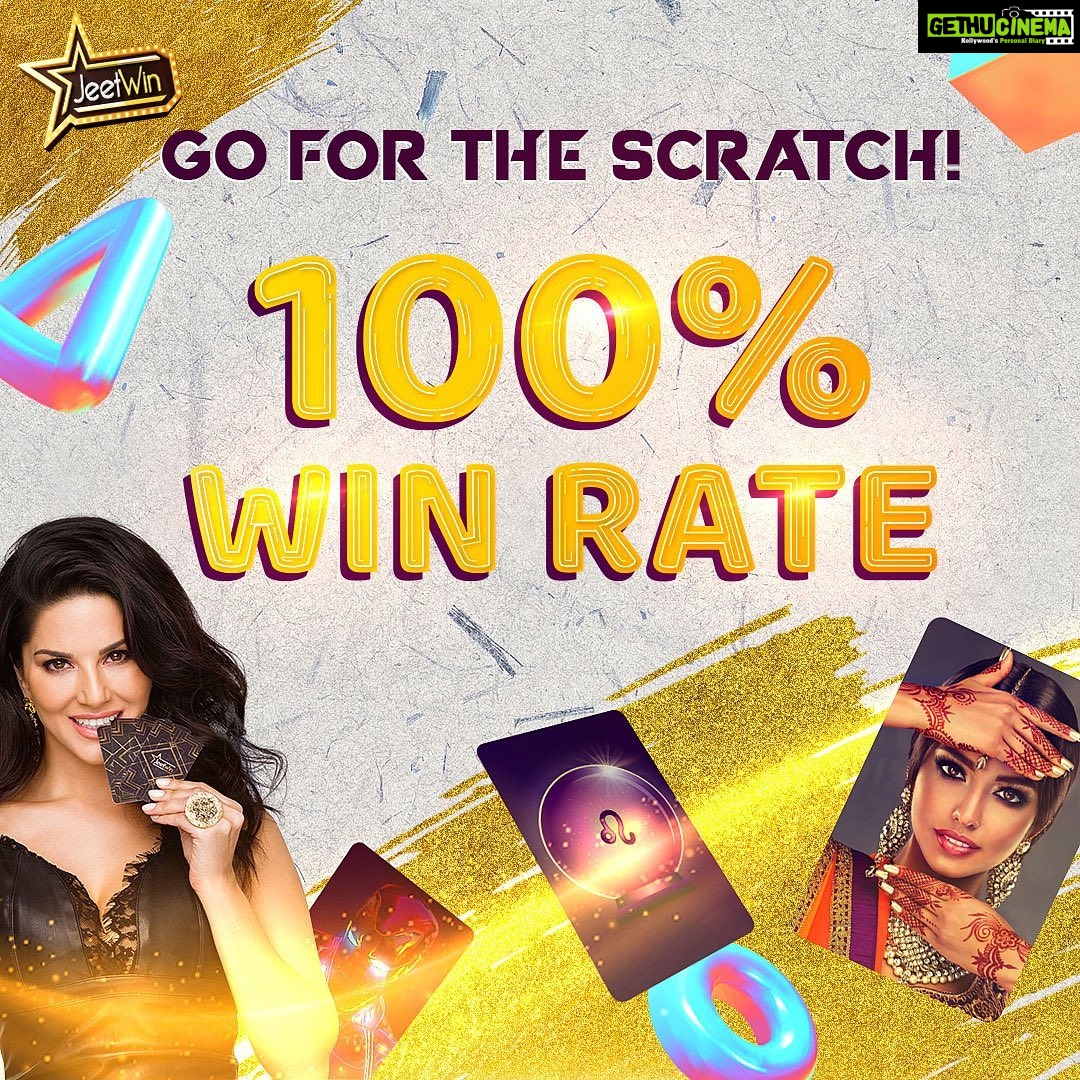Sunny Leone Instagram - Hey everyone! Want to add some fun and rewards to your life? Join @Jeetwin now and play their scratch card game available only in JeetWin App. With 100%-win rate guaranteed, you can win up to INR 50,000 every time. It’s time to win yourself some cash rewards! #SunnyLeone #Scratchcard #100%WinRate #Goforthescratch #Onlinegames #JeetwinApp Mumbai, Maharashtra