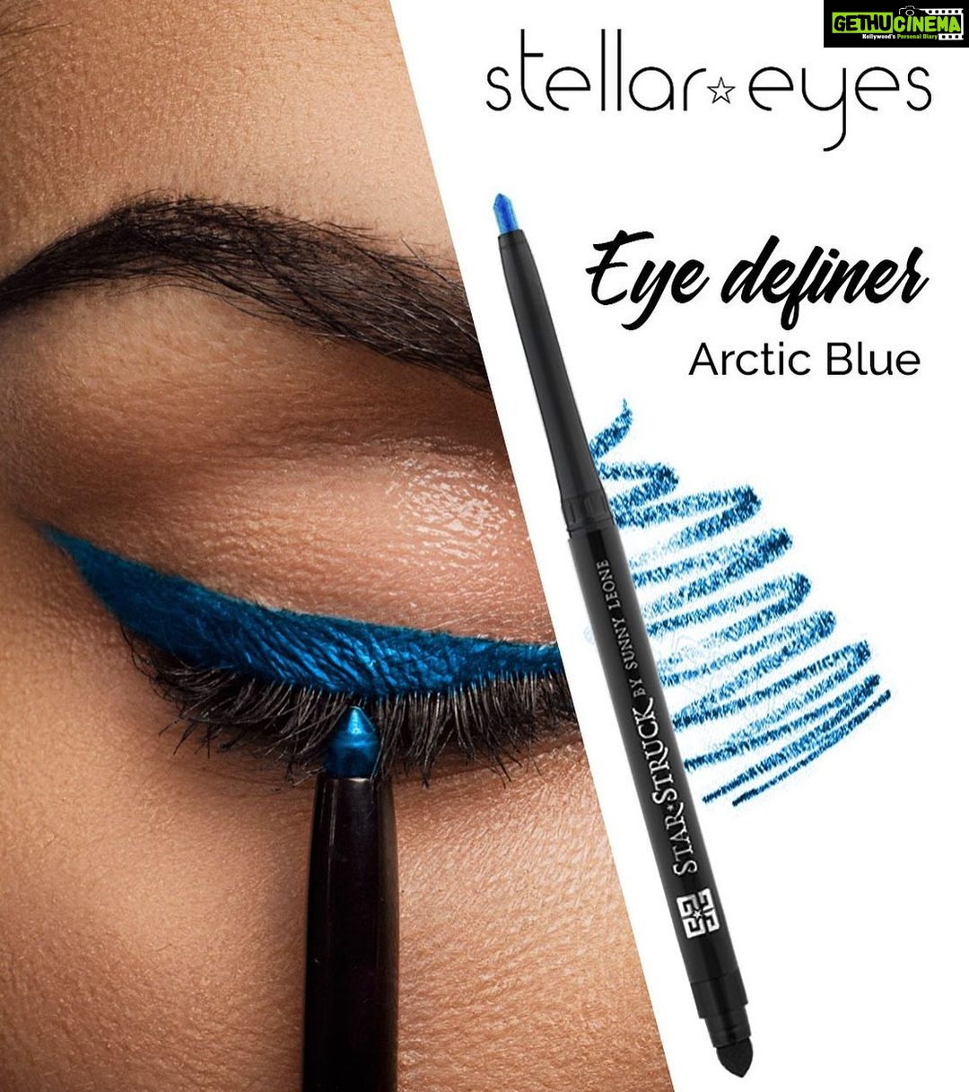 Sunny Leone Instagram - Blue is the NEW! Create a striking Bold Eye look with this gorgeous #ArcticBlue Eyeliner by #StellarEyes ๐๏ธ Available exclusively on www.suncitystore.com #SunnyLeone #fashion #cosmetics #StarStruckbySL #Eyebrow #EyeLiner #Mascara #luxury #luxurylifestyle #Eyes #EyeDefiner Mumbai, Maharashtra
