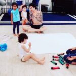 Sunny Leone Instagram - Family art with @dirrty99 !! The kids, Daniel and Nathalina have laid the base of my next piece! Officially in paint mode! I’m truly blessed with them all! Will share the final once I’m done working on it :) lol #satnamwaheguru #familyiseverything