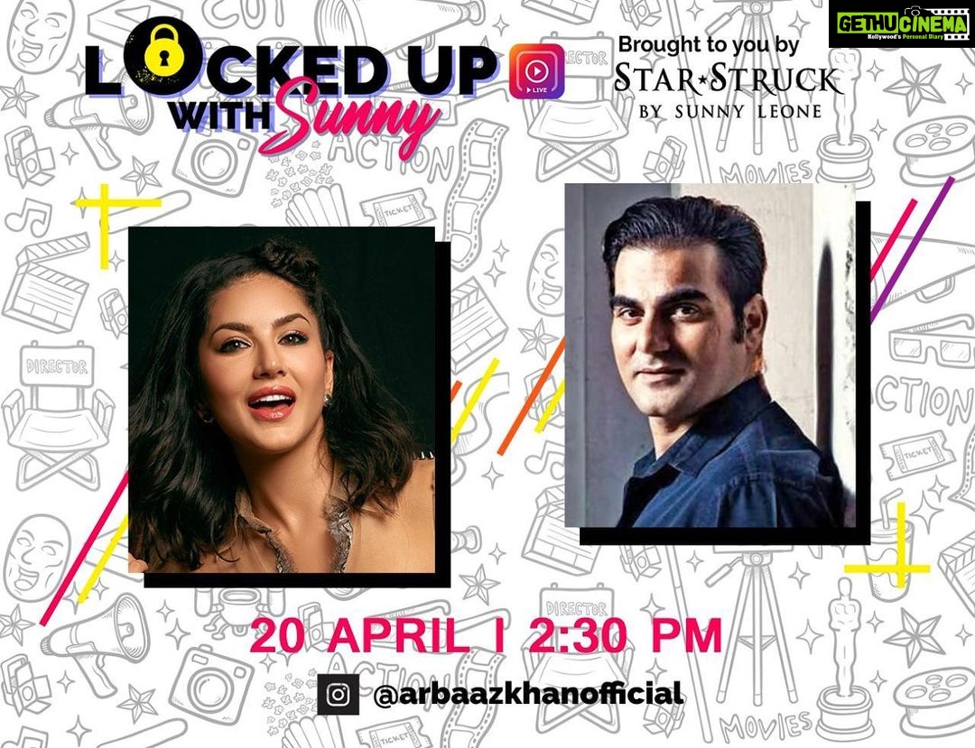 Sunny Leone Instagram - Hey everyone! My dear friend @arbaazkhanofficial will be joining me on today's episode of #Lockedupwithsunny!! Stay tuned for some interesting conversation and stories!! . . Bringing you a little smile while #LockedUp π· @lockedupwithsunny brought to you by @starstruckbysl π Sunny Leone