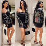 Sunny Leone Instagram – Love this look! 

Thanks 

Hand painted Jacket 
@huepop.store
Dress @zara
Shoes @louboutinworld