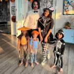 Sunny Leone Instagram – We are the Webers and friends!! Happy Halloween!! 
Daniel – joker
Nisha – raya 
Asher – blippi
Noah- skeleton 
Me – mad hatter 

@dirrty99 @dollyt89 @sheenasgoodlife  @rashimaniar