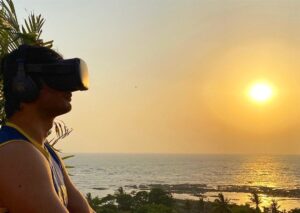 Sushant Singh Rajput Instagram - They claim that the way out is to look within. Harnessing the power of Experiential technology to meditate like a superman :-)
#yoga #emergentTech. #AI #MR #VR