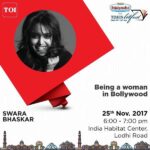 Swara Bhaskar Instagram – Dillowaalon! Today…. u are cordially invited! @timeslitfestdelhi