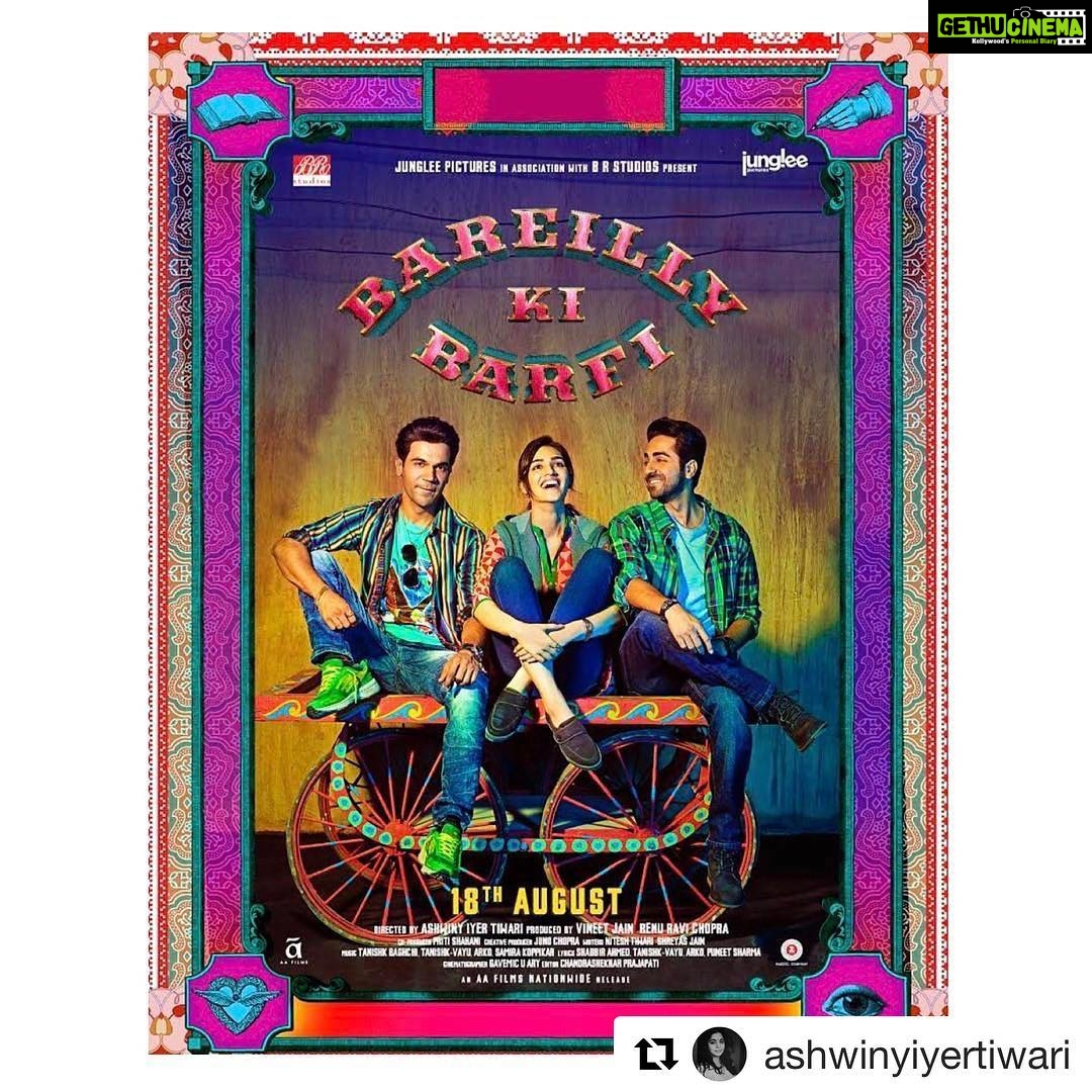 Swara Bhaskar Instagram - Cannot wait for the next of my amazzzing #NilBatteySannata director @ashwinyiyertiwari DOP @gavemicuary and of ofcourse written by ace of ace @niteshtiwari22 #BareillyKiBarfi in theatres 18th August!!! Got superhit written ALL OVER it!!!!!!! Go Ashwiny β€οΈβ€οΈππΎππΎππΎππΎ