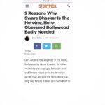 Swara Bhaskar Instagram - My kinda headline !!! ❤️❤️❤️ Thank you storypick.com much appreciated :) 🙏🏿🙏🏿🙏🏿 link to the story in bio.. #swarabhaskar #intheheadines