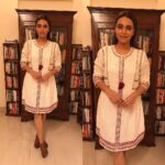 Swara Bhaskar Instagram - Going with the #summerwaalifeeling for #adeathinthegunj screening.. in @labelritukumar dress with @clarksshoes brogues .. Styled by @dibzoo Make up: Bhaskar Chaurasia, Hair: Sasmita Dash ❤️