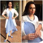 Swara Bhaskar Instagram – Bright and breezy! Heading to an interview with #ndtv #spotlight in @pinnacle_shrutisancheti outfit jewellery by @anitadongre #and with @fizzygoblet shoes .. Styled @rupacj HMU: @saracapela Big love to u guys!! ❤