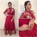 Swara Bhaskar Instagram – And i wrap shooting for #rangoli #Doordarshan in an outfit by @istara.in with earrings by @purabpaschim and rings by – @koharjewels and @shubhashini.ornamentals Styled by ever dependable @rupacj with makeup: brijbhaskar chaurasia, hair: sasmita dash #worklife #gameface #traditional but also #fusion ❤️