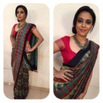 Swara Bhaskar Instagram - One more! यूं ही !! Saree @reshabymedhavini, Jewelry @amrapalijewels styled @rupacj for #rangoli #Doordarshan