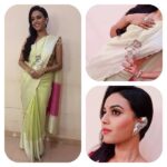 Swara Bhaskar Instagram - Lovely and happy Saree by the wonderful #Resha @reshabymedhavini with my all time fave @amrapalijewels for #doordarshan #Rangoli styled by @rupacj make up: Bhaskar Chaurasia, hair: Rupali Dhumal ❤️❤️❤️