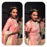 Swara Bhaskar Instagram - Throwback to moments before walking the ramp.. Looking like left pic, feeling like right pic 😹 @whimsicalbyshica #showstopper #lakmefashionweek makeup: @saracapela #realwaalifeeling