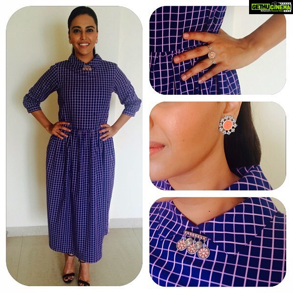 Swara Bhaskar Instagram - At the closing ceremony of #AsiaSociety #NewVoicesinScreenwriting Fellowship 2016 in 'Maya ne Banaya' dress by the amazzzzing wonderful #lightofasia #MayaSarao talented actress and designer! With my fave @amrapalijewels jewellery.. Styled by the ever patient @rupacj.. make up: Bhaskar Chaurasia, hair: Sasmita Dash