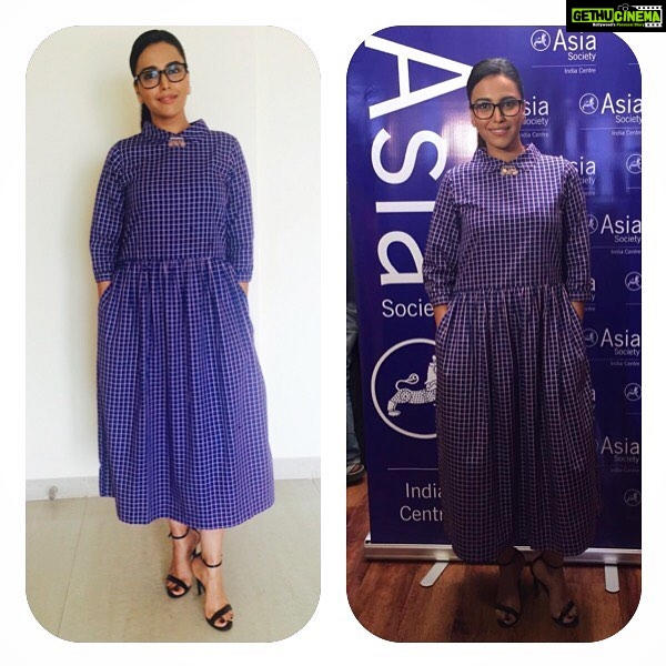 Swara Bhaskar Instagram - At the closing ceremony of #AsiaSociety #NewVoicesinScreenwriting Fellowship 2016 in 'Maya ne Banaya' dress by the amazzzzing wonderful #lightofasia #MayaSarao talented actress and designer! With my fave @amrapalijewels jewellery.. Styled by the ever patient @rupacj make up: Bhaskar Chaurasia, hair: Sasmita Dash π»π»π» Specs are my credible claim to being a writer ππ