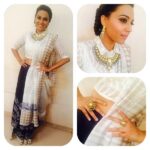 Swara Bhaskar Instagram – For #GandhiJayanti special episode of #doordarshan #Rangoli in a sari I can’t remember I got from where :) the amaze @anitadongre crop and @amrapalijewels of course :) This one also styled by me a little and of course @rupacj :) hai na Rupa?? 😋😝