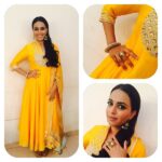 Swara Bhaskar Instagram - Going traditional in @MadSamTinZin @amrapalijewels & @anmoljewellers kadaa for #Rangoli #doordarshan shoot Styled by @rupacj #yellowyellow #happinessisbrightcolours #workmode #gameface