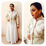 Swara Bhaskar Instagram – In @theofficialhirikajagani skirt &  @aditiguptaofficial jacket 4 #Doordarshan shoot Styled by @rupacj .. Special thanks @dibzoo  for accessories 🙈 😻😻😻