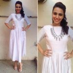 Swara Bhaskar Instagram - In @aartivijaygupta and @vivat_jewellery for what else... #NilBatteySannata promotions.. #newrelease #promotionfrenzy #summery #cottoniscool #Bollywood #fashion Styled by @aeshy with @dibzoo