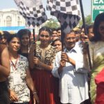 Swara Bhaskar Instagram – Flagging off @navbharattimes #NBT #bikerally #Delhi with Chief Minister of Delhi #arvindkejriwal #womenpower #gogirls #bollywoodmeetspolitics #Bollywood