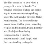 Swara Bhaskar Instagram - #NalanKumaraswamy is indeed a fabulous director.. Firstpost review of #xthefilm #Xpastispresent watch Pls!