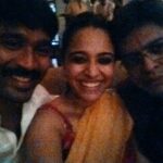 Swara Bhaskar Instagram - #partytime #TanuWedsManuReturns success party #blurryeyedfun with my two fave people #Dhanush & #HimanshuSharma #Bollywood #actors #team