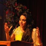 Swara Bhaskar Instagram - Speechifying! :) #lovethemike #lovethestage #loveanaudience #vanity #CMSLucknow #publicspeaking #Bollywood #Lucknow