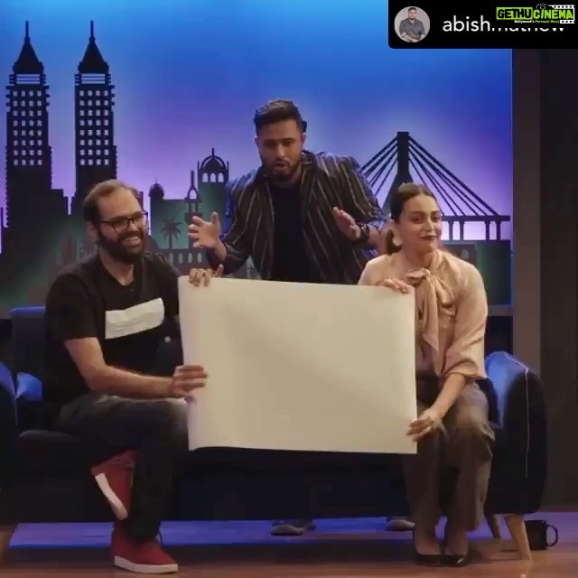 Swara Bhaskar Instagram - Have you watched me setting my career on fire on #SonOfAbish with @abishmathew and @kuna_kamra .. Posted @withrepost • @abishmathew These two have a better sense of humour than most! So meme away... will keep featuring the best ones... Also watch #SonOfAbish ft. @kuna_kamra & @reallyswara link in the bio :) . . . #5Star3DKhoJao @cadbury5star_india #5Star3DSonOfAbish #Cadbury5StarSonOfAbish