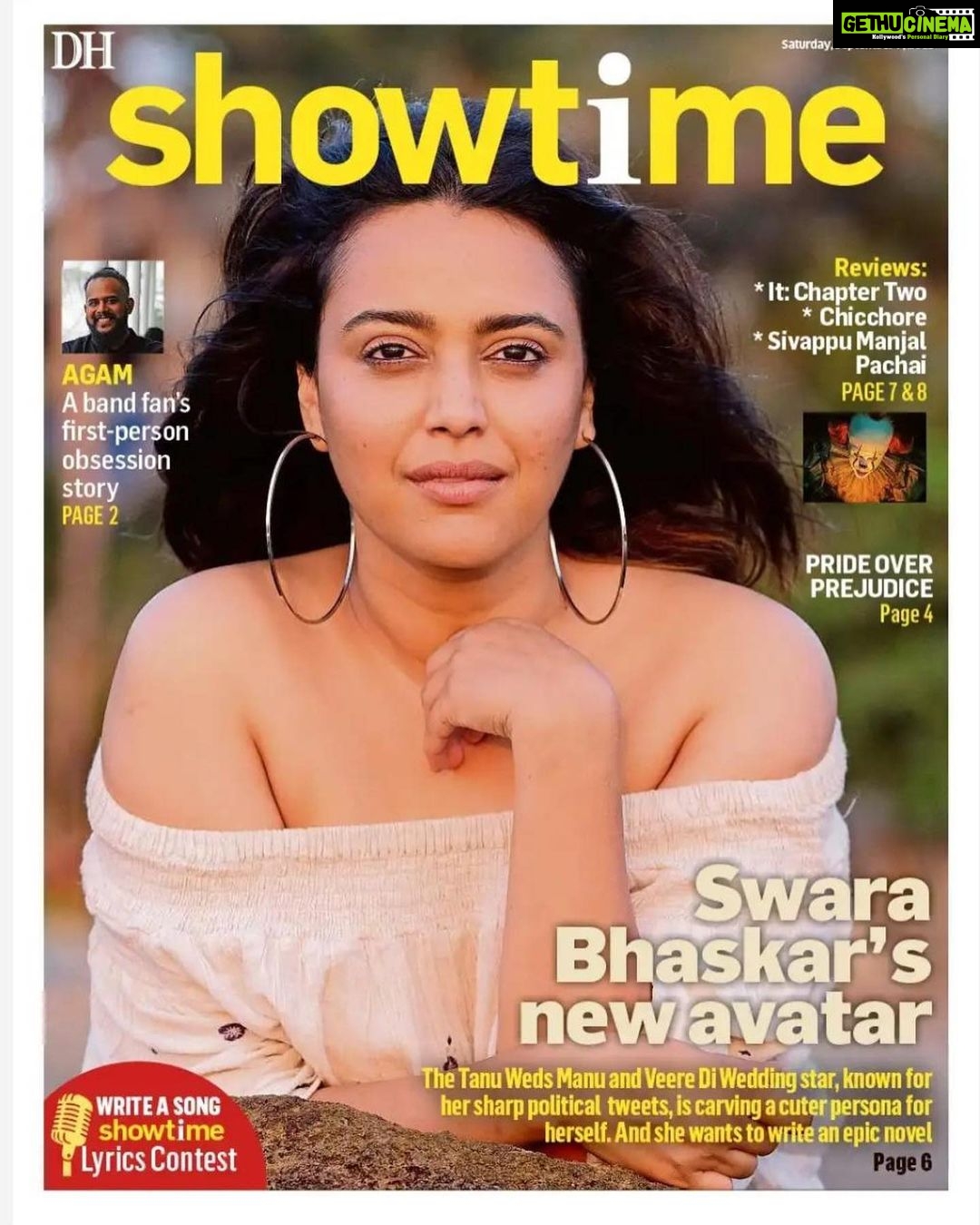 Swara Bhaskar Instagram - Thank you @deccanherald #RoshanNair for the generous copy and the nicely put together story! ππΏππΏβ₯οΈβ₯οΈπ₯³π₯³ #showtime #covergirl Cover pic: @abhishekzenphotography Inside pic: @abhijeetparkar Make up (inside pic) : @saracapela Hair: @stylistsony Styled by (inside pic) : @aeshy