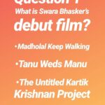 Swara Bhaskar Instagram - Hey guys! Here is the first question from our giveaway contest! DM us your answers and stand to win some exciting gifts!!🥳🥳🥳 HURRY!! Winners will be announced on August 10th! 🤑🤑