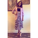 Swara Bhaskar Instagram – All set to paint the town #lilac & face a busy day.. in 
separates:  @marksandspencerindia 
Shoes: @topshop 
Styled by: @smitikaur_ 
Hair: @stylistsony 
#lilacvibes #lifeinlavender