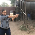 Swara Bhaskar Instagram – Real gun. Blank cartridges. Really deafening. Also titled: Why I can never be a cop! 🙈🙈🤣🤣🤣🙄🙄🙄 with @manoharvermaaction