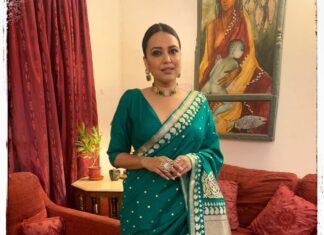 Swara Bhaskar Instagram - Wedding ready! 💚✨ Sari: @raw_mango Jewelry: @apalabysumitofficial Styling tips: @prifreebee Hair: @lawangtamang95 @anukaushikstudio Make up: @makeupbypoojagosain