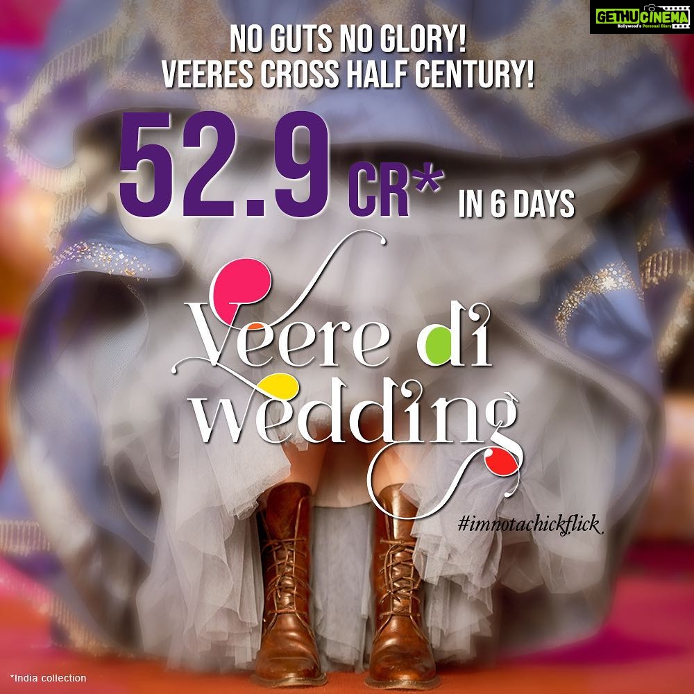 Swara Bhaskar Instagram - 6 days, 52.90 crores! A mammoth response! Thank you for showering so much love on the Veeres ❤ Book your tickets now: m.p-y.tm/pvdw #VDWInCinemas #KareenaKapoorKhan @sonamkapoor @shikhatalsania @rheakapoor @ektaravikapoor @nikhildwivedi25 @balajimotionpictures @saffron_bm @vdwthefilm
