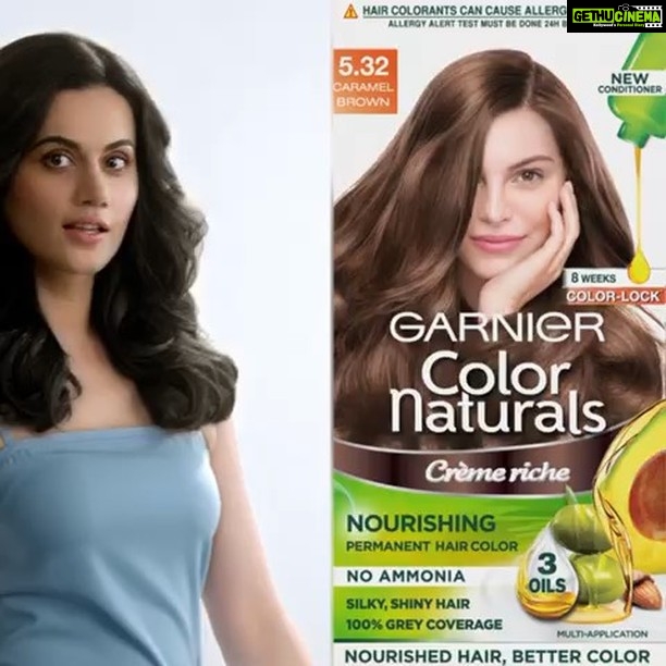 Taapsee Pannu Instagram - I have opened up to beautiful brown hair color with Caramel Brown shade from Garnier Color Naturals! Have you? @garnierindia #OpenUpToBrowns #OpenUp #Garnier #ColorNaturals #Hair #Brown #Caramel