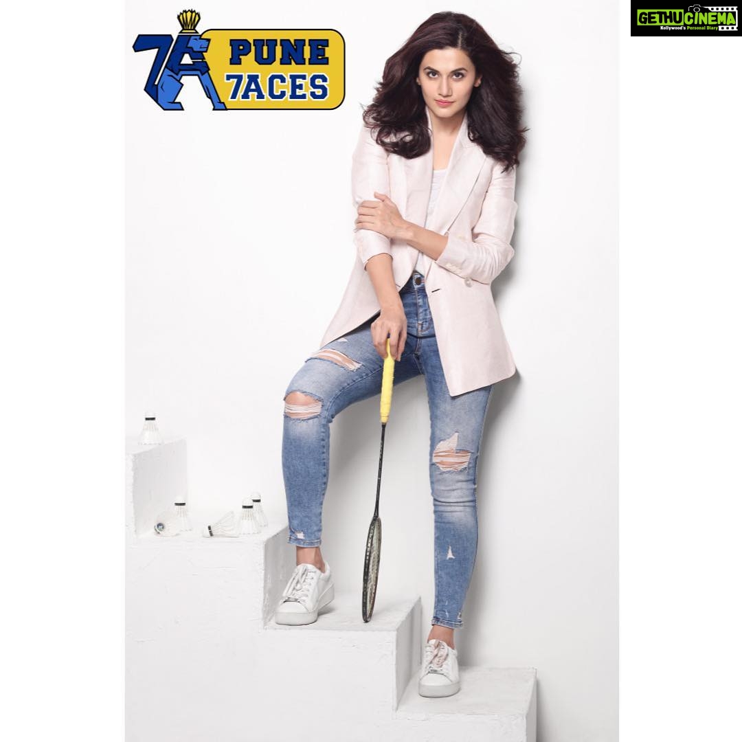 Taapsee Pannu Instagram - And the journey begins.... Be a part of our journey with @7acespune #InItToWinIt #Pune7Aces #PBL4