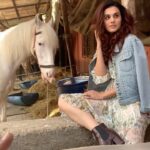 Taapsee Pannu Instagram – Me when I realise someone is trying to take a picture with me without my permission! 😜
During a shoot long back with @abhitakesphotos at his farm. And this makes me realise how we need to do this again ! Soon!🙈 
#Throwback #Archive #QuarantinePost