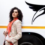 Taapsee Pannu Instagram – When she said she wants her mark on it and she did it! 
#TP 
#MyBatMobile 
#HouseOnWheels