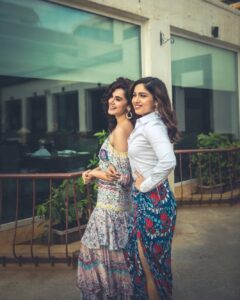 Taapsee Pannu Instagram - Hand in hand for this one! ❤️ my jiji @bhumipednekar #SaandKiAankh #GirlPower this Diwali !