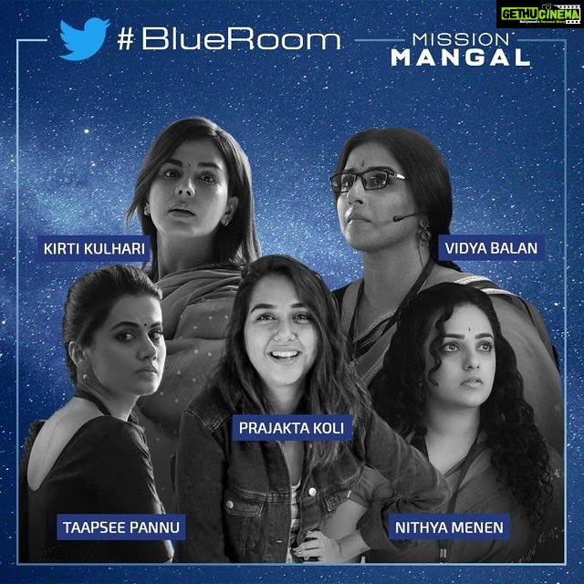 Taapsee Pannu Instagram - I am so very excited to come along with the ladies of team #MissionMangal to the @twitter #Blueroom for an exciting QnA hosted by @mostlysane. Send in your questions using #AskTeamMissionMangal and tune in tomorrow. @nithyamenen @iamkirtikulhari & @balanvidya