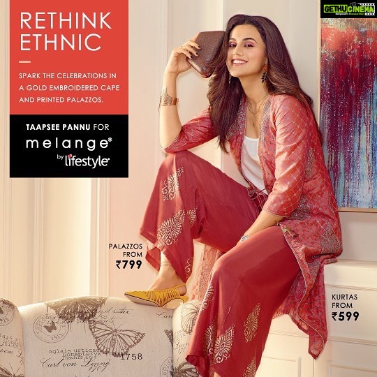 Taapsee Pannu Instagram - I love Melange by Lifestyle's collection of contemporary ethnic wear. Here's my new favourite look from the celebration wear collection which is chic, elegant and most importantly comfortable! There's a lot more of the latest trends like gold embroidery and motif kurtas, tiered dress kurtas, layered kurtas in exquisite fabrics and more that you guys can shop at @lifestylestores to get your perfect look for any kind of occasion. #MelangebyLifestyle #RethinkEthnic #TaapseeforMelange