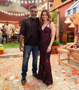 Tamannaah Instagram - Happy to have shot the promo of @masterchef_telugu_official with @actorvijaysethupathi 🎥 Coming soon on @geminitv 😊 #mastercheftelugu #vijaysethupathi #behindthescenes #shooting #cookingshow