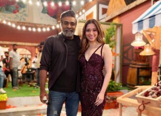 Tamannaah Instagram - Happy to have shot the promo of @masterchef_telugu_official with @actorvijaysethupathi 🎥 Coming soon on @geminitv 😊 #mastercheftelugu #vijaysethupathi #behindthescenes #shooting #cookingshow